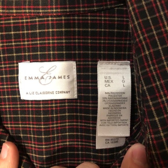 Emma James Plaid “Shacket” Jacket Sz Lg - Picture 4 of 6